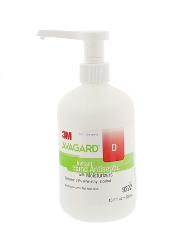[BRSWGGAHA55RUELA] 3M 081627975 Avagard D Instant Hand Antiseptic with Moisturizers, 16.9 oz Pump Bottle
