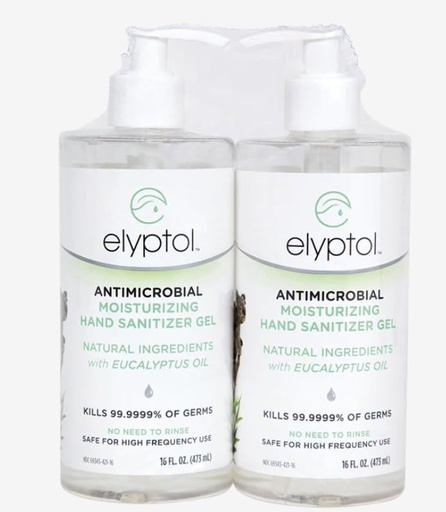 [BRSROAI2AQBAY3D7] Elyptol Organic Hand Sanitizer 16 Fl Oz (Pack of 2) Eucalyptus Scented Hand Sanitizer Vegan All Natural Cruelty Free