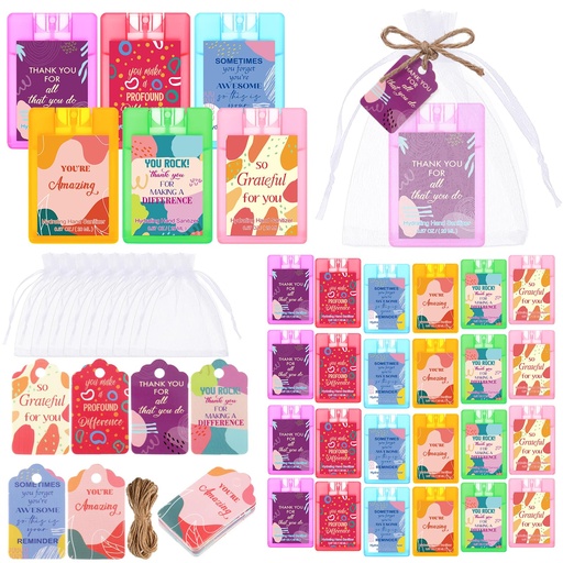 [BRSREYYNOQDWA33B] Frienda 72 Pcs Mini Hand Sanitizer Spray Bulk Portable Power Mist Travel Size Hand Sanitizer Spray Thank You Appreciation Gifts for Teacher Coworker Employees (Pocket,Rainbow)