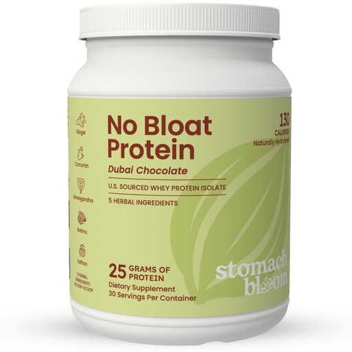 [BRSRECY5DF4BEFI3] No Bloat Protein Powder for Digestive Health – 24g Grass Fed Whey Isolate with 5 Herbs – Natural Dubai Chocolate Flavor