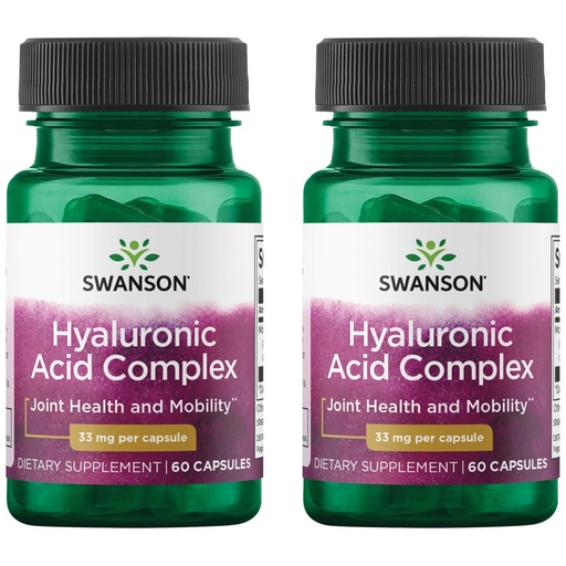 [BRSWGFD3CMNGKH3A] Swanson Hyaluronic Acid Complex 33 mg 60 Caps (2 Pack)