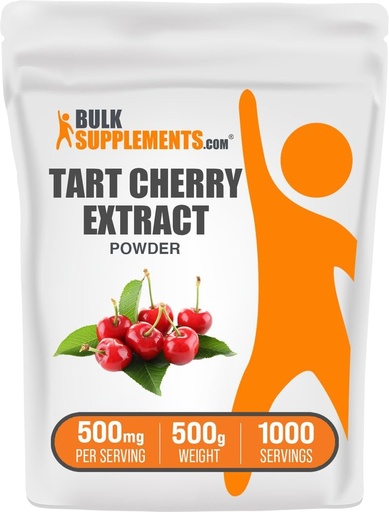 [BRSWGZIHBB7BQHLJ] BulkSupplements.com Tart Cherry Extract Powder - Tart Cherry Supplement, Herbal Supplement - Antioxidant Source, Gluten Free, 500mg per Serving, 500g (1.1 lbs) (Pack of 1)