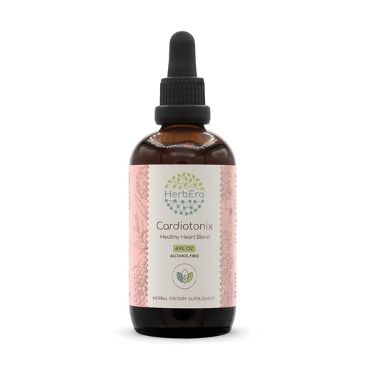 [BRSWYEINDMMRMHTP] HerbEra Cardiotonix B120 Alcohol-Free Extract Tincture, Concentrated Liquid Drops Hawthorn Leaf and Flower, Garlic Bulb, Olive Leaf, Grape Seed, Bilberry Leaf, Dan Shen Root, Reishi Mushroom. 4 Fl Oz