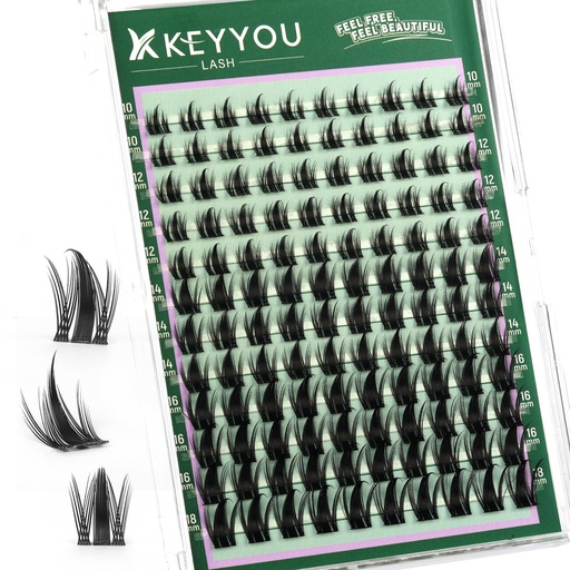 [BRSREHQZDN5GG3Y4] KEYYOU Manga Lash Clusters Fairy Cluster Eyelash Extensions Cosplay at home Wispy False Eyelashes 10-18mm Lashes Easy to Apply for Beginner Individual Fake Eyelashes D Curl Extension with Spikes