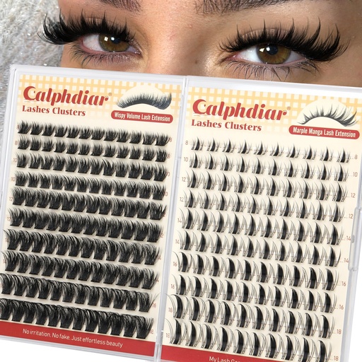 [BRSRGFA2OQHQEFLP] Calphdiar Lash Clusters Wispy & Manga Eyelash Clusters 8-18MM DIY Volume Lash Extensions C Curl Individual Lashes for Daily Wear & Glam Looks Reusable Lash Clusters for Beginners