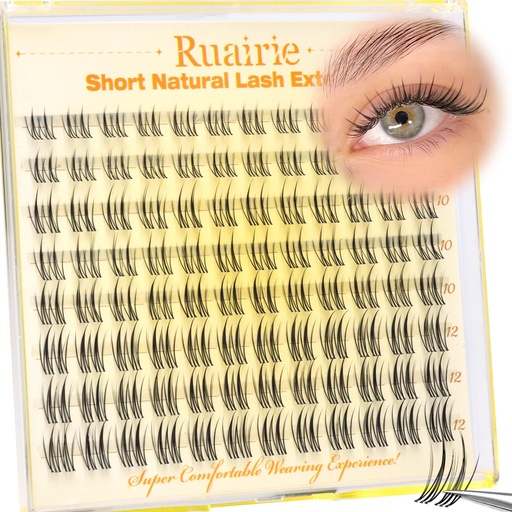 [BRSRYZQZCAFQIAY3] 8-12mm Short Lash Clusters Natural Eyelash Clusters Wispy Lashes Clusters | C-Curly Cluster Eyelash Extensions Fairy Eyelash Extension Lashes Clusters for Cleangirl Makeup Pestañas Postizas Naturales