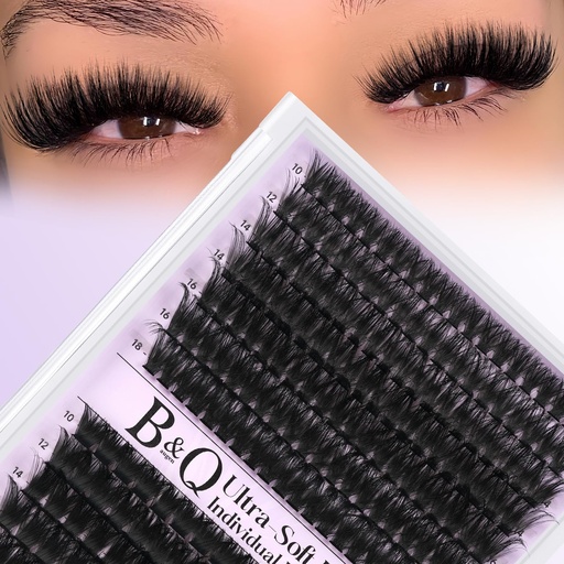 [BRSREGILBYNQK3DO] B&Q Fluffy Lash Clusters, Volume Eyelash Clusters 10-18mm, D Curl Cluster Eyelash Extensions, Supersoft Individual Lashes Wispy cluster lashes for Beginners（100D+150D）