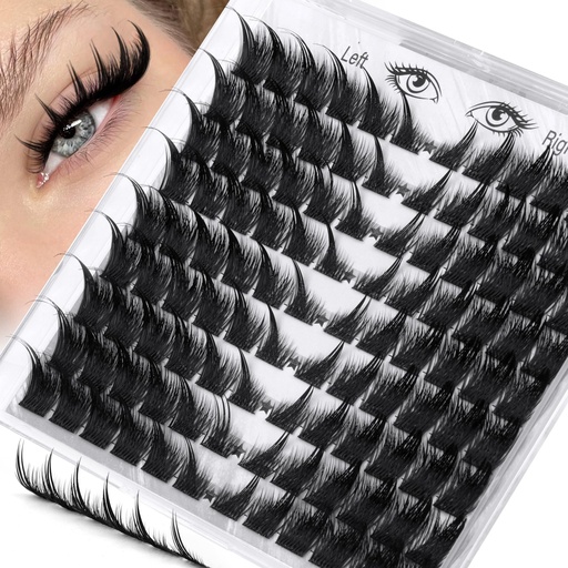 [BRSRGZINAAARQH3B] Zegaine Cat Eye Lash Clusters With Spikes Eyelash Extensions Wispy Lashes Clusters Anime Pre-Mapped Lash Clusters C-Curly Manga Left&Right Individual Lashes 6-18MM