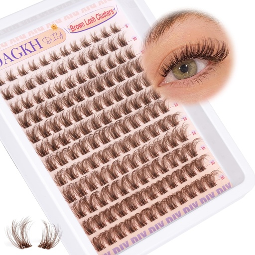 [BRSREEAPBMHBGE3D] Brown Lash Clusters Natural Eyelash Clusters Invisible Band Wispy Lash Extension 8-16mm D Curly Cluster Eyelash Extensions Clear Band Individual Clusters Lashes DIY Volume Dark Brown Eyelash Extension