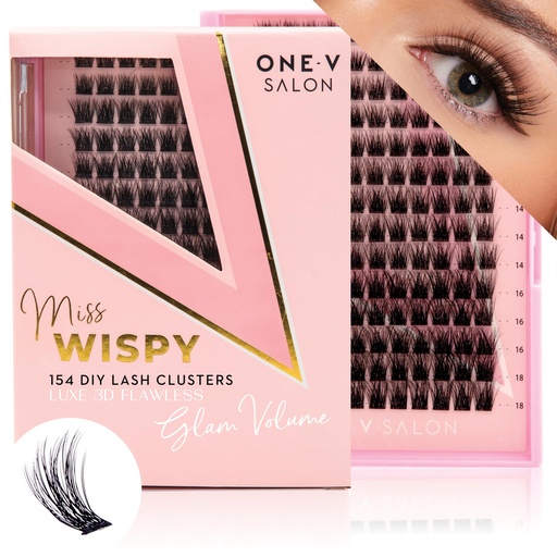 [BRSROAL4OUOQKDQZ] One V Salon 154 Pc DIY Luxe Eyelash Cluster Glam Volume,Fluffy 3D Individual Natural Lash Eyelash Clusters,10-18mm Soft Lashes