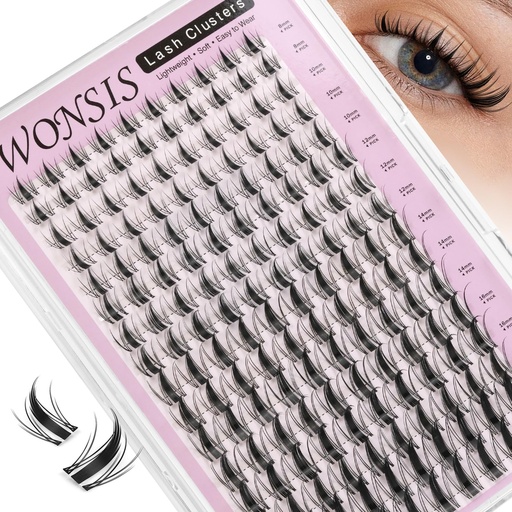 [BRSRGZQFDEJR62TK] Fairy Lash Clusters, Manga Invisible Band Lash Extension, Reusable Individual Lashes Clusters, D Curl Wispy False Eyelashes for Home Eyelash Extensions