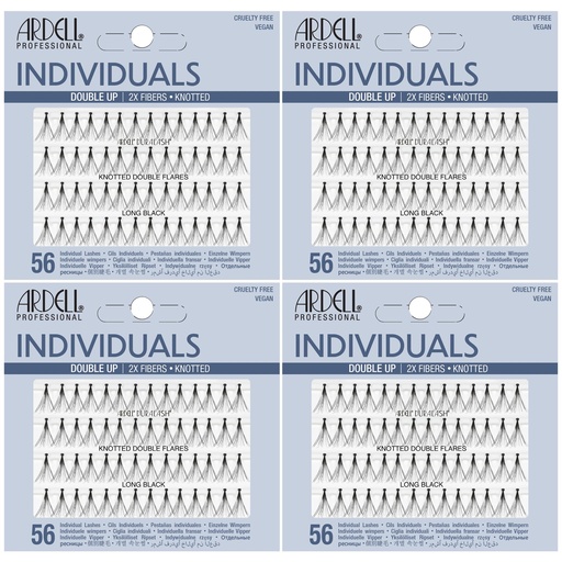 [BRSWGAA7A57QMG35] Ardell Double Up Individual Lashes, Knotted - Long, Black, DIY Lash Clusters, Reusable Eyelash Extensions, 4 Pack