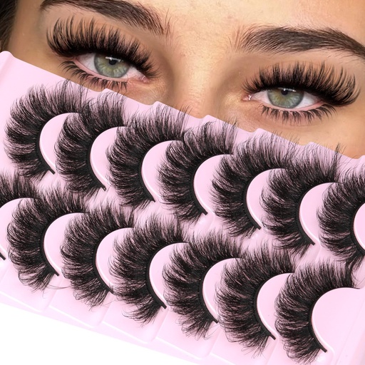 [BRSRMFT6A4PA43DA] Mink Lashes Thick Eyelashes Flutter Volume False Eyelashes 20MM Long Fake Eyelashes Dramatic Full 5D Faux Mink Eyelashes Big Eye Lashes 7 Pairs ALICROWN