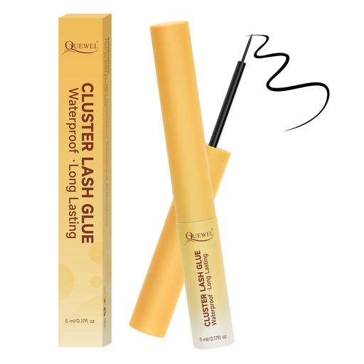 [BRSROFARAQNBS2DG] QUEWEL Lash Clusters Bond Eyelash Cluster Glue for DIY Lash Extensions, 5ML Cluster Lashes Glue Waterproof&Long Lasting, Super Strong Hold Eyelash Clusters Bond Suitable for All Day Wear (Black)