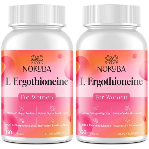 [BRSREFL6C4HQYDTX] L-Ergothioneine with Collagen Peptides, Hyaluronic Acid | 2X Antioxidant of Glutathione | 11-in-1 Mushrooms Supplement for Women | Skin, Brain, Immune, Cognitive Support | 120 Capsules