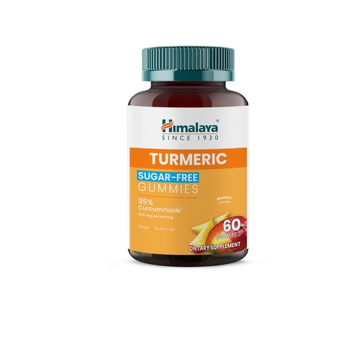 [BRSREEA2AAFBACTB] Himalaya Turmeric Sugar-Free Gummies, Herbal Gummy Supplement for Joint Support, Mango Flavor, Vegan, Gluten Free, 300 mg, 60 Gummies