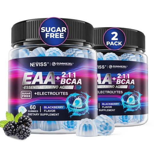 [BRSRGGQ5CV6AMAY6] Essential Amino Acids EAA Gummies Nutritional Supplements for Women Men, BCAAs Branched Chain Amino Acids Supplement Gummies w/ Electrolyte Hydration, Black Raspberry Flavor, Gluten Free, Vegan, 120ct