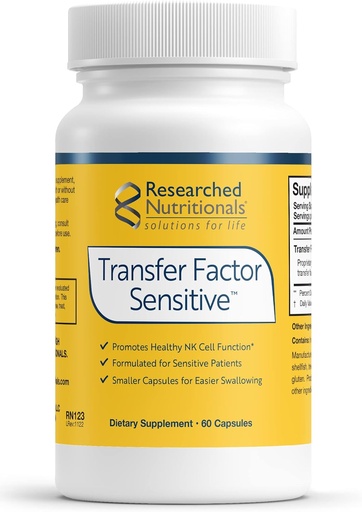 [BRSROYA6DIBBO3TK] Researched Nutritionals Transfer Factor Sensitive - Immune Support Bovine Derived Transfer Factors & Colostrum Capsules (60 Capsules)