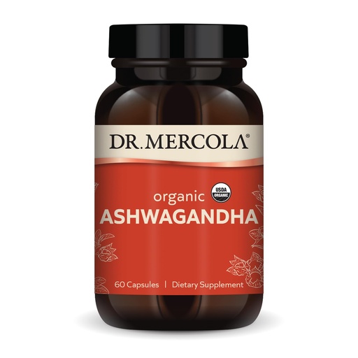 [BRSWG235OINR4CI2] Dr. Mercola Organic Ashwagandha - Supports Energy Production & Adrenal Health - 800 mg Per Serving - Non-GMO, Gluten-Free & Soy-Free - Certified USDA Organic - 60 Capsules (30 Servings)