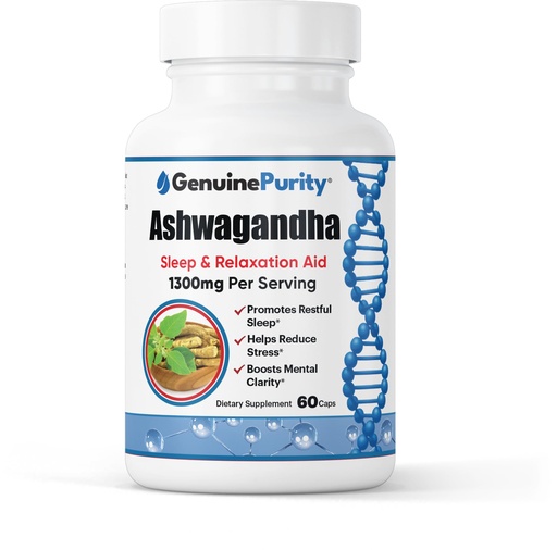 [BRSRGZAEOIMWY3LF] Organic Ashwagandha Supplement - 60 Vegan Capsules of Ashwagandha Root Extract with Black Pepper for Better Absorption - Support Relaxation, Calm Mood & Sleep Quality