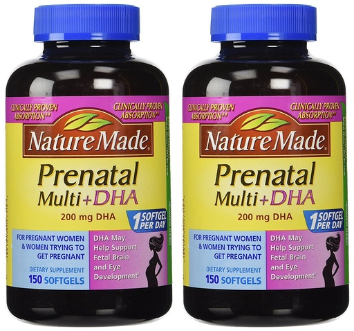[BRSWIBIYOUCBYDL6] Nature Made Prenatal Multi + Dha, 200mg, 150 Softgels 2pack