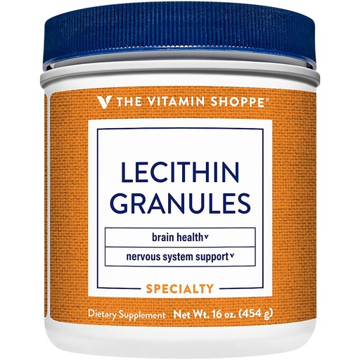 [BRSWIYTYOEDREYA5] The Vitamin Shoppe Lecithin Granules - Brain Memory & Liver Support | Phosphatidylcholine Complex | 16 oz Powder | 100% Soy-Based