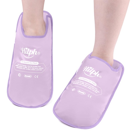 [BRSROGLYCEFRQ3TD] Hilph Foot Ice Pack Slippers for Plantar Fasciitis 2 Packs, Reusable Hot Cold Packs Gel Ice Slipper for Foot and Broken Toes, Gout, Foot Surgery, Neuropathy, Diabetic, Swollen, Purple
