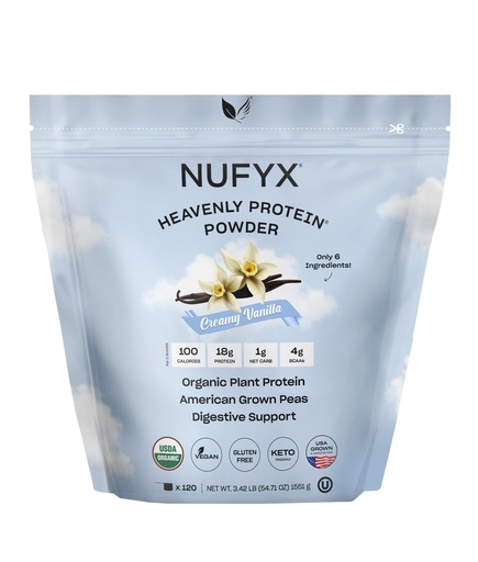 [BRSROBADOZ5GK2DO] NUFYX Heavenly Protein Powder (Creamy Vanilla, 120 Scoops)