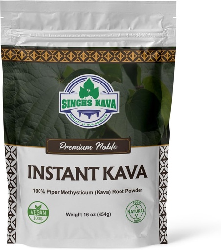 [BRSWGZLRAR5BEAL4] SINGHS Micronized Instant Kava Powder-Fijian Kava (1lb) 16oz