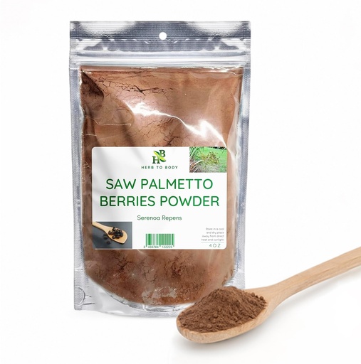 [BRSROGAECMPQKYLX] Herb To Body Premium Saw Palmetto Berries Powder - Serenoa repens, Finely Powdered Saw Palmetto Berries for Herbal Preparations, Blends & Traditional Use, Natural Botanical Powder, 4oz