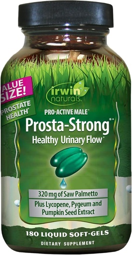 [BRSROZQ7OAPQKGT4] Irwin Naturals Prosta-Strong - 180 Softgels - Prostata Health Support with Saw Palmetto, Lycopen & Bucco seme - Podpira urinski tok