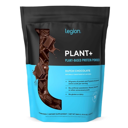 [BRSRGGT2OQCWEAI3] LEGION Plant+ Vegan Protein Powder, Chocolate - Rice and Pea, Plant Based Protein Blend. Gluten Free, GMO Free, Naturally Sweetened and Flavored, 40 Servings, (Chocolate)