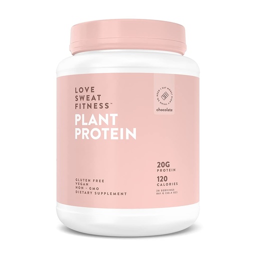 [BRSW2Z3RAUBG2FDH] Love Sweat Fitness Organic Plant Based Protein Powder, Chocolate - 28 Servings, 20g Protein, Vegan, Gluten Free, Non-GMO