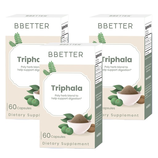 [BRSREHT7DEIRMDLJ] BBETTER Triphala – Ayurvedic Herbal Supplement with Amla, Haritaki & Bibhitaki for Occasional Constipation & Bloating – Supports Digestion, Healthy Bowel Function, Colon Cleanse & Detox -180 Capsules