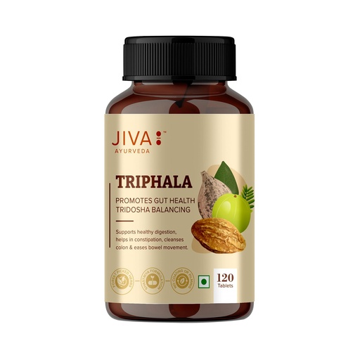 [BRSRAAL7OIORA3D2] Jiva Ayurveda Triphala Tablets | 100% Organic Triphala Herbal Supplement | Traditional Ayurvedic Three Fruit Formula | Daily Digestive & Gut Wellness | 120 Tablets