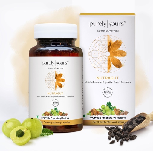 [BRSROYYDBZ5RA233] Purely Yours Nutra Gut Triphala Capsules for Gut Health, Improves Metabolism, Bloating, Acidity & Constipation Relief, Gut Cleanse for Men & Women, 60 Veg Capsules