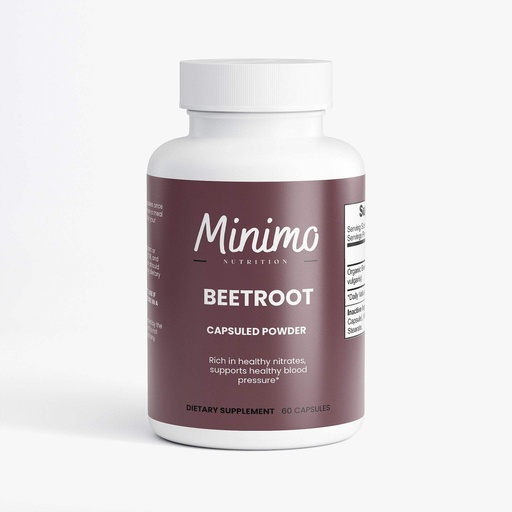 [BRSROGAROEHGMG3Z] Organic Beetroot Capsuled Powder, 3rd Party Tested, Natural Nitric Oxide Booster, Superfood Plant-Based Beetroot Ingredient for Stamina, Circulation - 100% Natural, Vegan, 60 Capsules