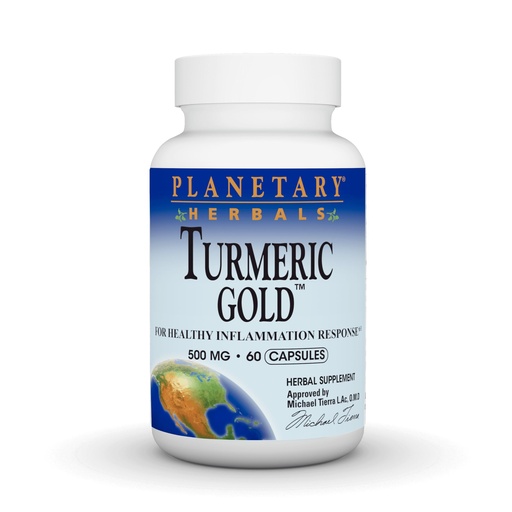 [BRSWIZQROEBA2CLA] Planetary Herbals Turmeric Gold 500mg, for Healthy Inflammation Response, 60 Capsules | Antioxidant and Healthy Localized Immune Response Support