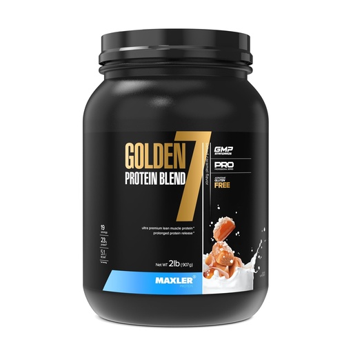 [BRSROCYNCR5AM3LG] Maxler Golden 7 Protein Blend - Protein Powder for Muscle Gain & Recovery - Salted Caramel Protein Powder 2 lb