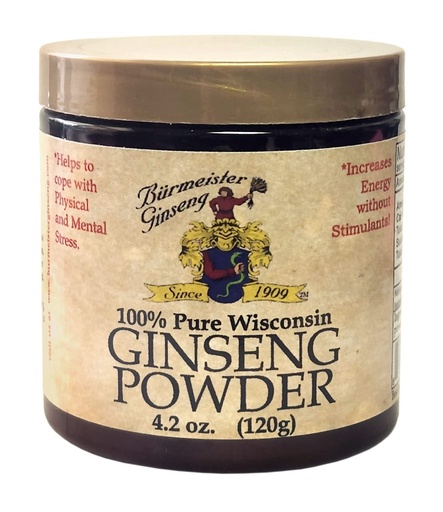 [BRSRMZIQBNYGY33U] Burmeister Ginseng Instant American Ginseng Root Powder - Panax Powder - 100% Pure American Ginseng Powder, 4.2 oz (120g), 60 Servings, Non-GMO, Additives Free
