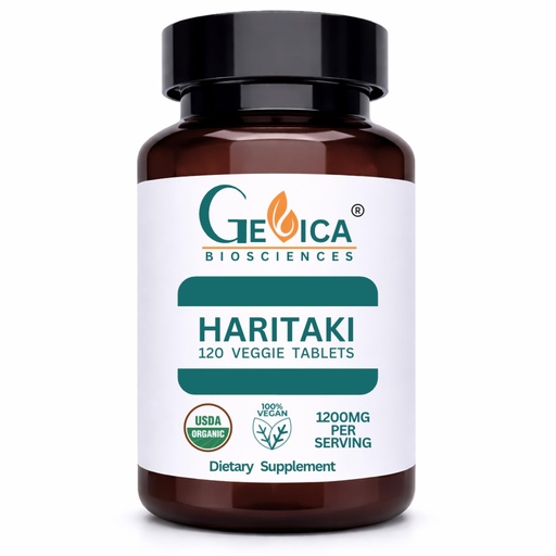[BRSRGAIBBEHBQGT4] Haritaki – USDA Organic, 1200 mg per Serving, 120 Vegan Tablets Terminalia chebula Whole Fruit, No Extract, NPOP & BioAgriCert Certified