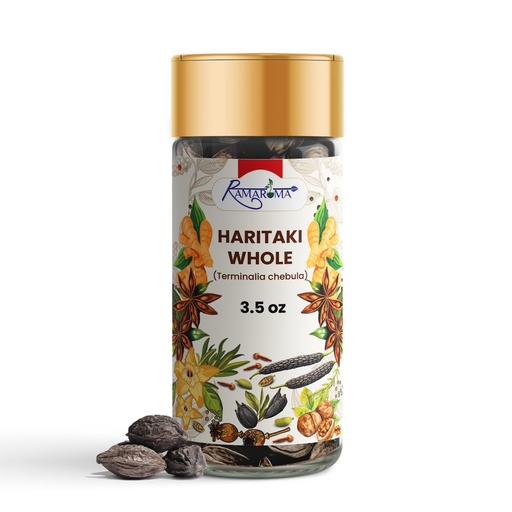 [BRSRABATBEBAIYAZ] Ramaroma Premium Haritaki 3.5 oz (Terminalia Chebula) – Fine Ground Herbal Powder for Tea, Herbal Blends, Daily Wellness Routines & Traditional Ayurvedic Use –Fresh Aroma, Small Batch Packed