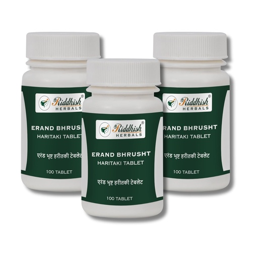 [BRSRGCQTBFYAE3TF] Erand Bhrusht Haritaki Tablet (Gandharva Haritaki) – Ayurvedic Digestive & Bowel Support Formula, 100 Tablets-Pack of 3