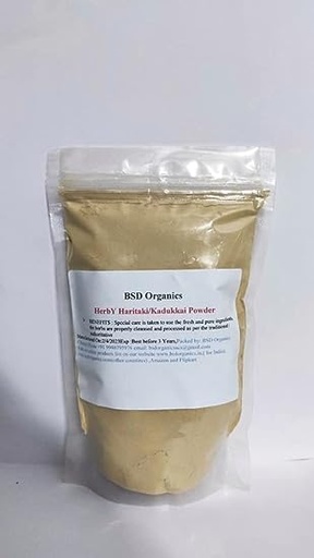 [BRSWGAI2PIBRYHY4] BSD Organics Herby Haritaki/Kadukkai/Harde Whole/Terminalia chebula/Karakkaya/Yellow Myrobalan Powder - 250 Gram / 8.8 Ounce