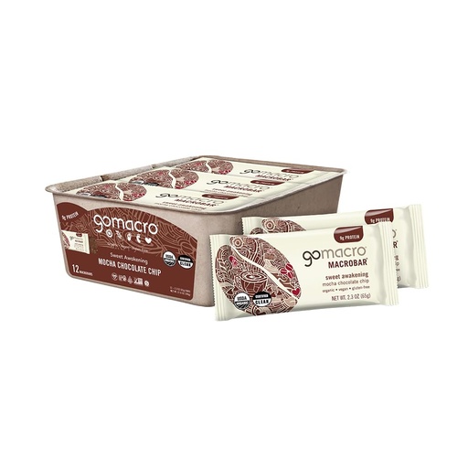 [BRSWG23YDECRQA3H] GoMacro MacroBar Organic Vegan Protein Bars - Mocha Chocolate Chip (2.3 Ounce Bars, 12 Count)
