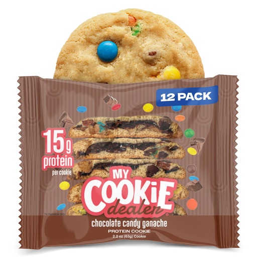 [BRSRACT4OEIAAHY6] My Cookie Dealer Protein Cookies, Chocolate Candy Ganache (2.2oz, 12-Pack) | 15g Protein per Cookie - Individually Wrapped Workout Snacks for On-The-Go Travel