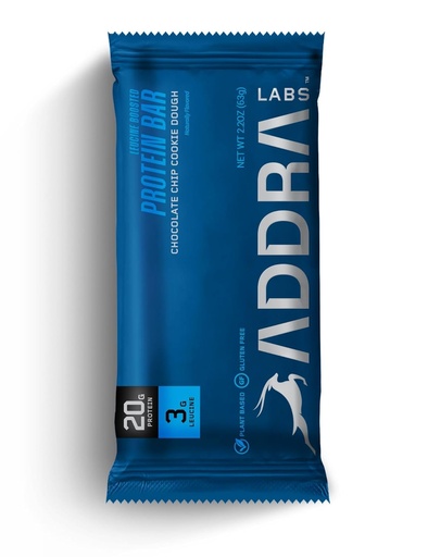 [BRSREBD6OF6BMYD4] ADDRA Endurance Protein Bar – 20g Plant Protein + 3g Leucine | Vegan, Low Sugar, Gluten-Free, BCAA Recovery Nutrition Snack for Runners, Cyclists & Triathletes | 9 High-Protein Bars – Chocolate Chip Cookie Dough
