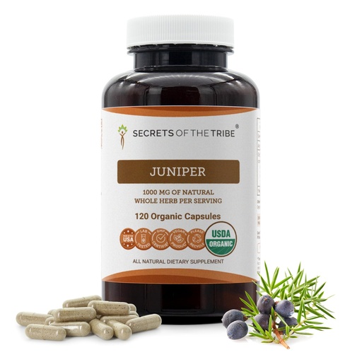 [BRSWGBI6BEGR4A35] Secrets of the Tribe Juniper 120 Capsules, 1000 mg, USDA Organic Juniper (Juniperus communis) Dried Berry (120 Capsules)