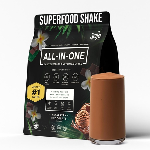 [BRSREFIOCQCQGYLF] All-in-One Superfood Protein Shake | Complete Superfood Shake | 60+ Superfoods, 20g Grass-Fed Whey Protein | Collagen & Colostrum. Probiotics | Low Carb Shake (Whey Choco)