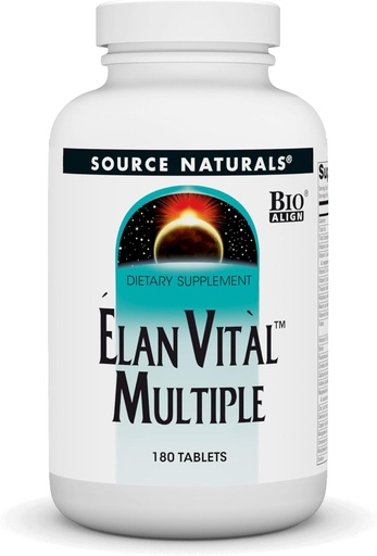 [BRSWIYQOAUMRAG3G] Source Naturals Elan Vital Multiple - Supports Brain, Heart, Liver, Immune, Energy Boost - 180 Tablets